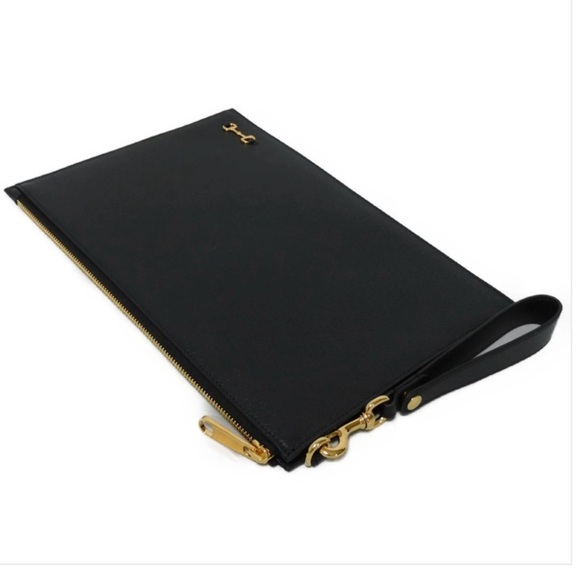 BRAND NEW GUCCI Black Leather Horsebit Clutch/Wristlet - Picture 7 of 15